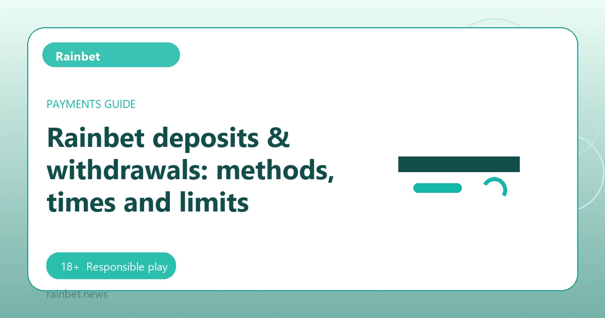 Rainbet deposits & withdrawals: methods, times and limits - Rainbet guide