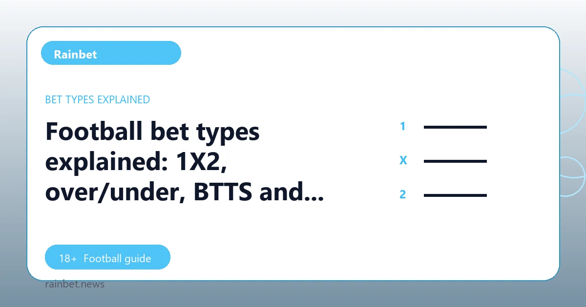 Football bet types explained: 1X2, over/under, BTTS and more - Rainbet football guide